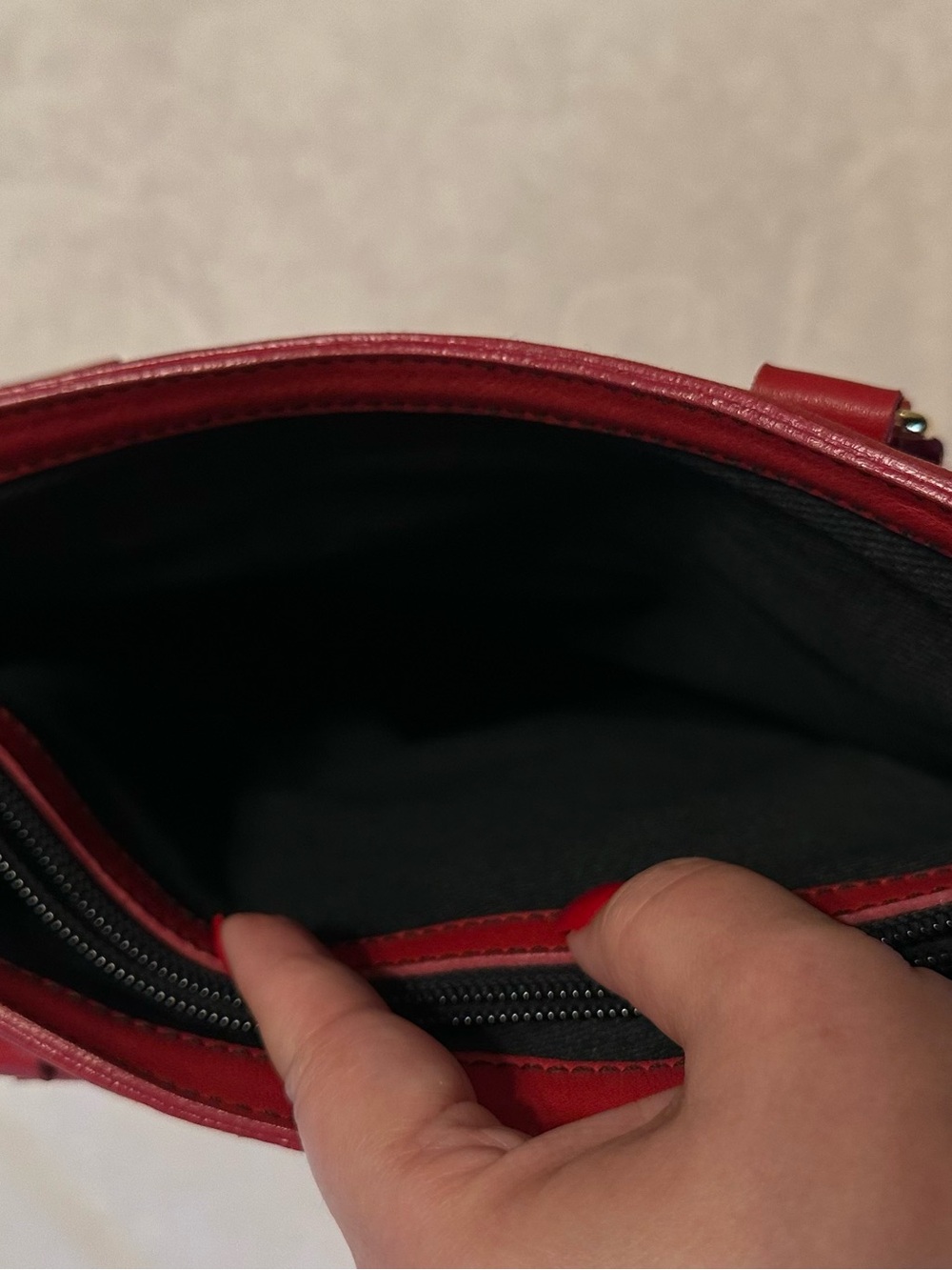 Marco Buggiani Red Genuine Leather Tote Bag Made in Italy - Picture 4 of 9